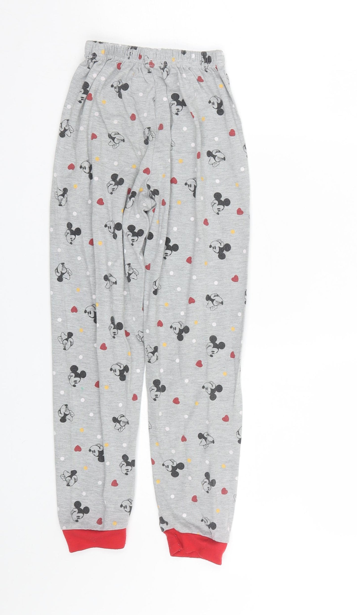 Preworn Girls Grey Polka Dot  Cami Pyjama Pants Size 9 Years  - Minnie Mouse
