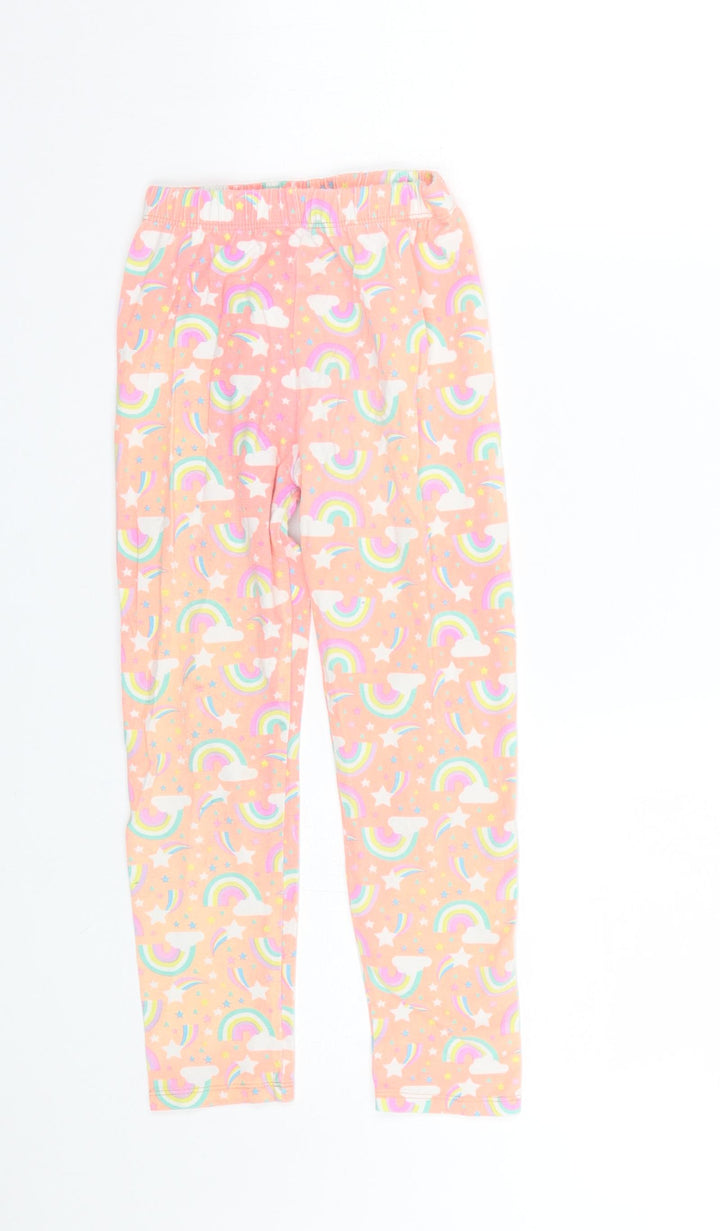 Preworn Girls Orange Polka Dot Cami Pyjama Pants Size 4 Years