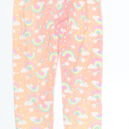 Preworn Girls Orange Polka Dot  Cami Pyjama Pants Size 4 Years