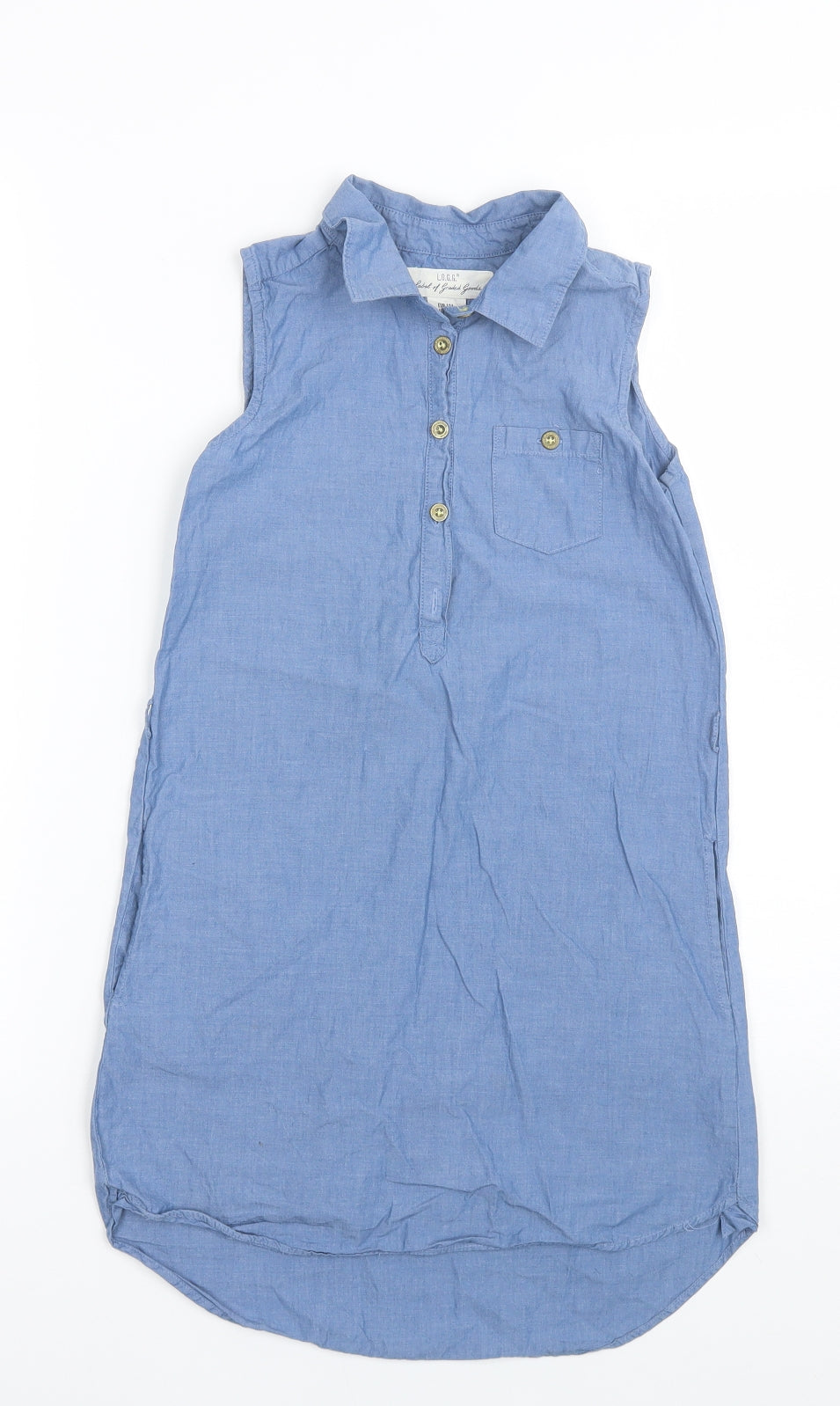 H&M Girls Blue   Shirt Dress  Size 9-10 Years