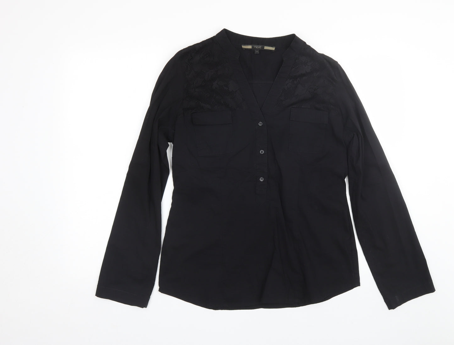 NEXT Womens Black   Basic Button-Up Size 16
