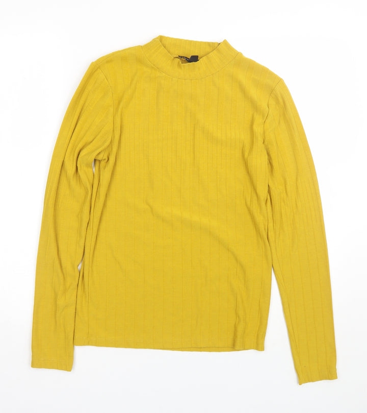 New Look Womens Yellow Striped  Pullover Jumper Size 14