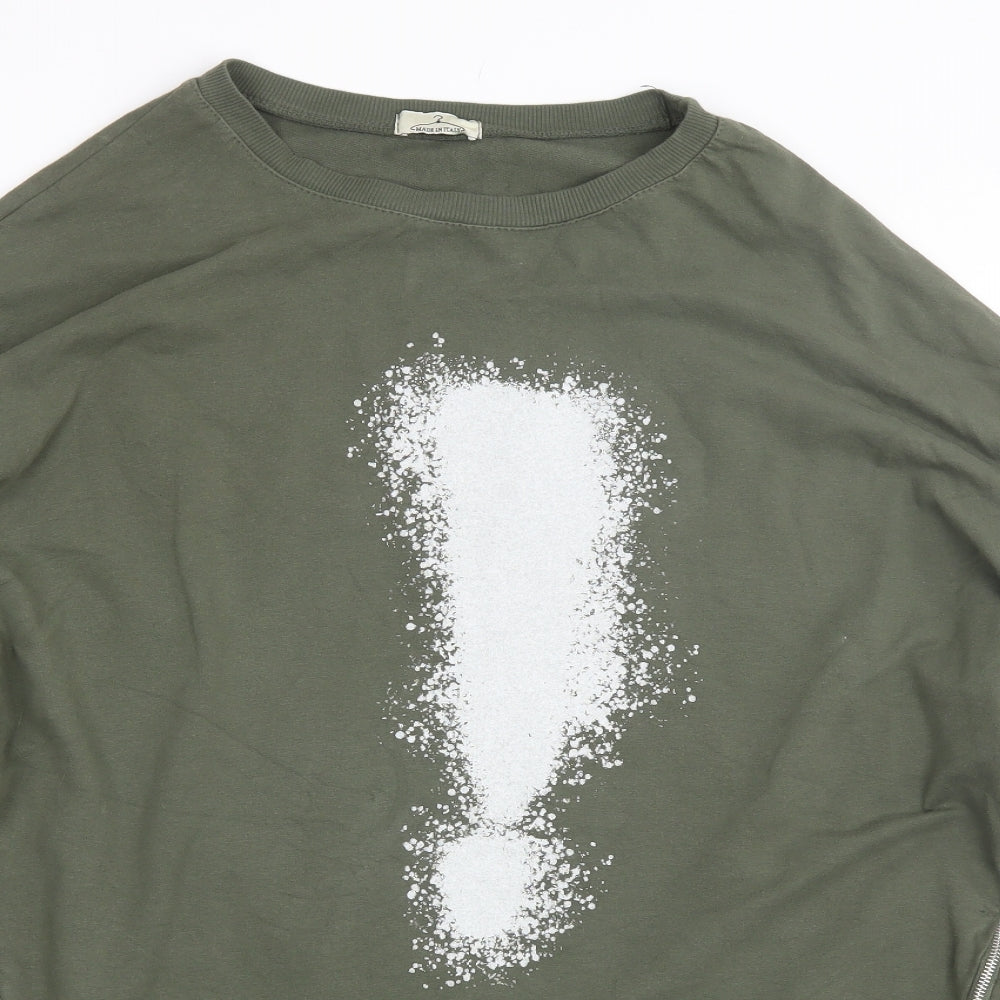 Made in Italy Womens Green   Pullover Sweatshirt Size L