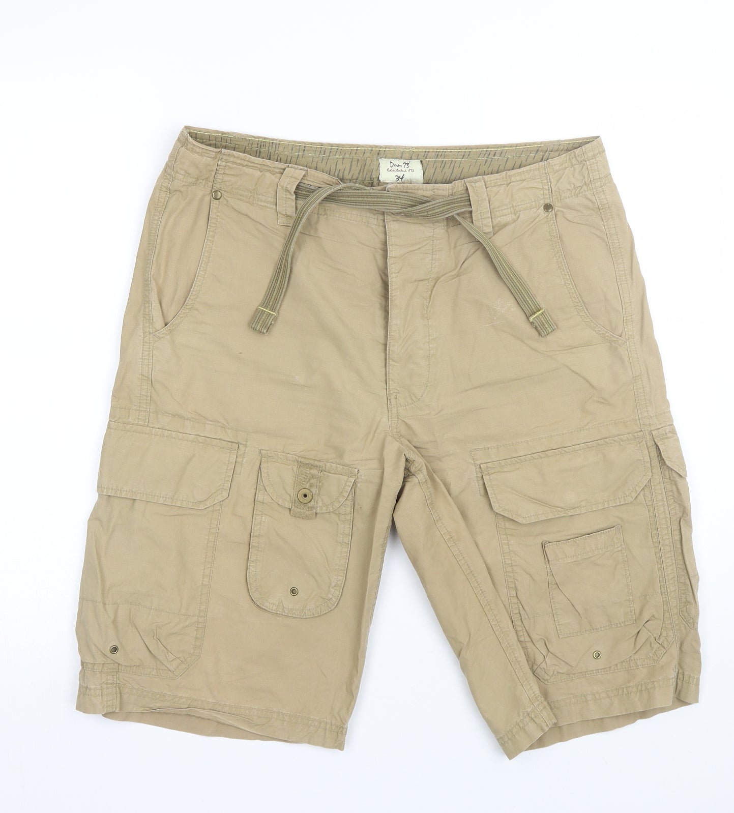 Denim 73 Mens Beige   Cargo Shorts Size 34
