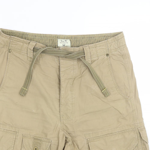 Denim 73 Mens Beige   Cargo Shorts Size 34