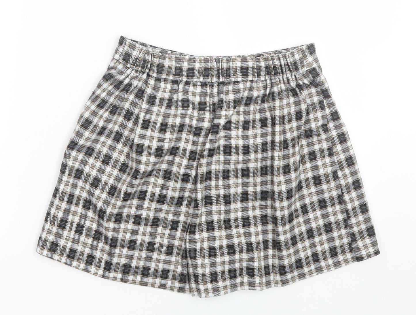 Primark Womens Black Plaid  Paperbag Shorts Size 10