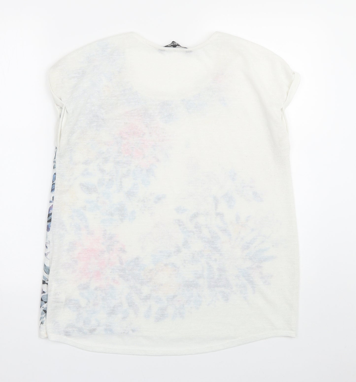 Debenhams Womens White Floral  Basic T-Shirt Size 16