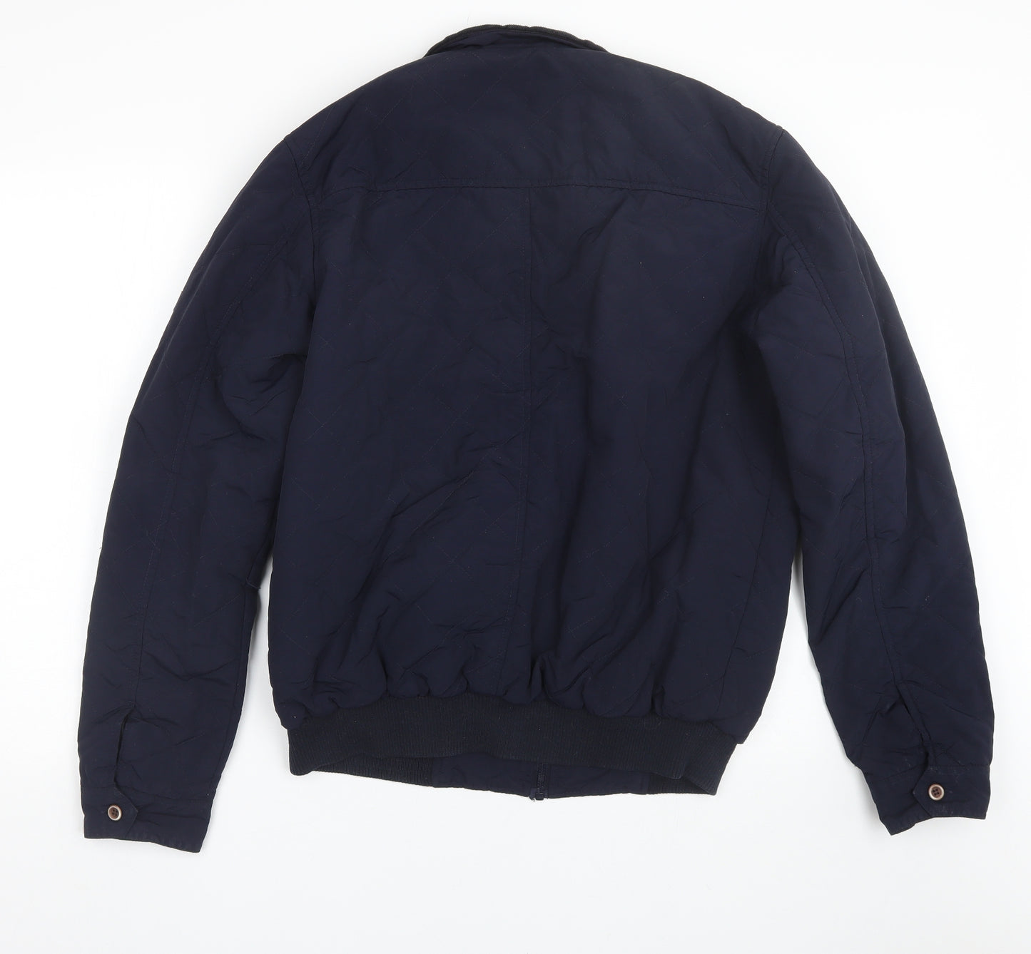 Officers Club Mens Blue Argyle/Diamond  Quilted Coat Size L