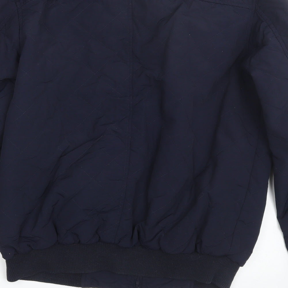 Officers Club Mens Blue Argyle/Diamond  Quilted Coat Size L