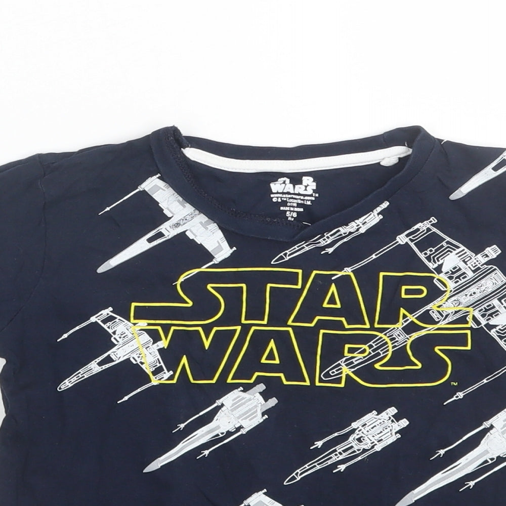 Star Wars Boys Blue   Basic T-Shirt Size 5-6 Years  - Star wars