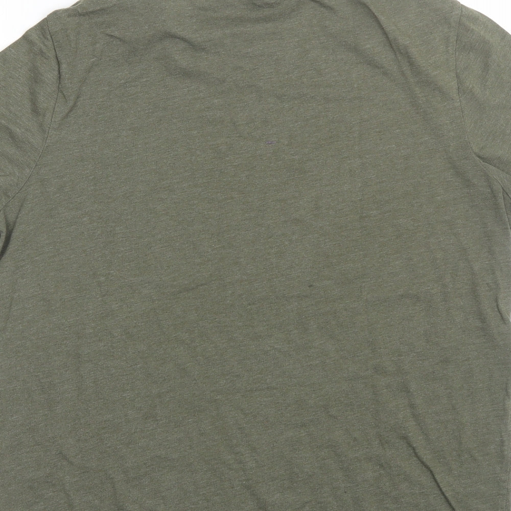 Very Mens Green Striped   T-Shirt Size L