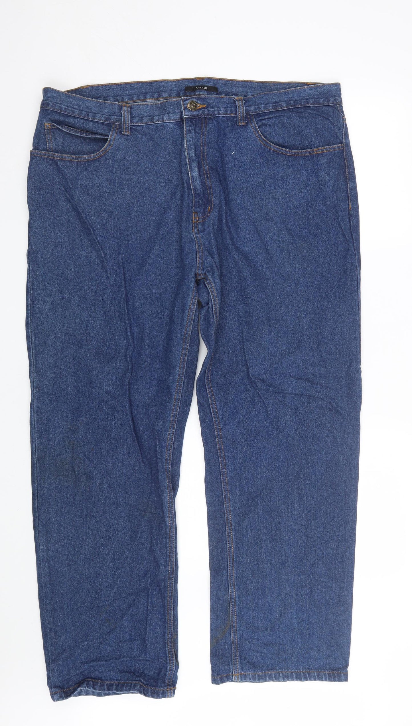 George Mens Blue  Denim Straight Jeans Size 42 L28 in