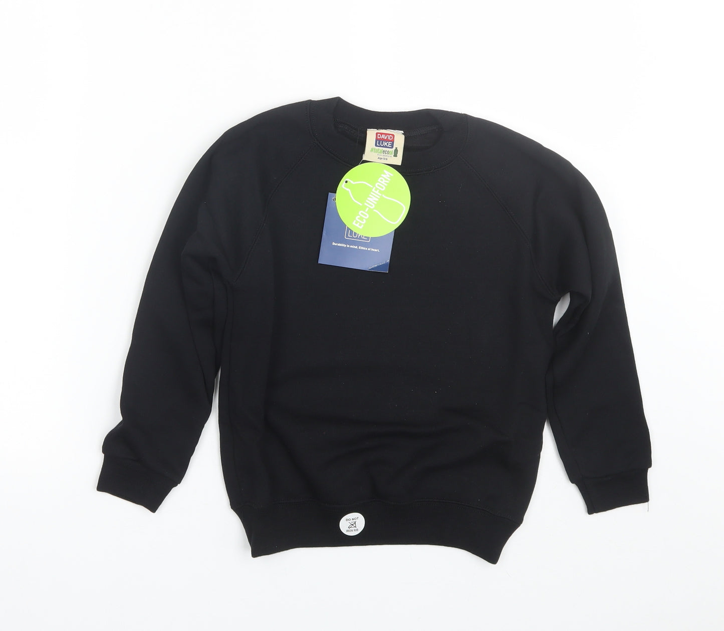 David Luke Boys Black   Pullover Sweatshirt Size 5-6 Years  - School uniform