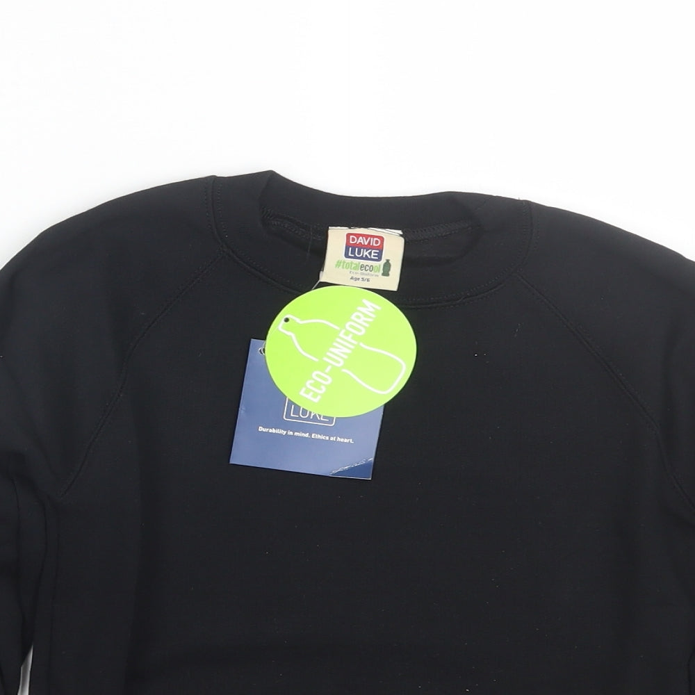 David Luke Boys Black   Pullover Sweatshirt Size 5-6 Years  - School uniform