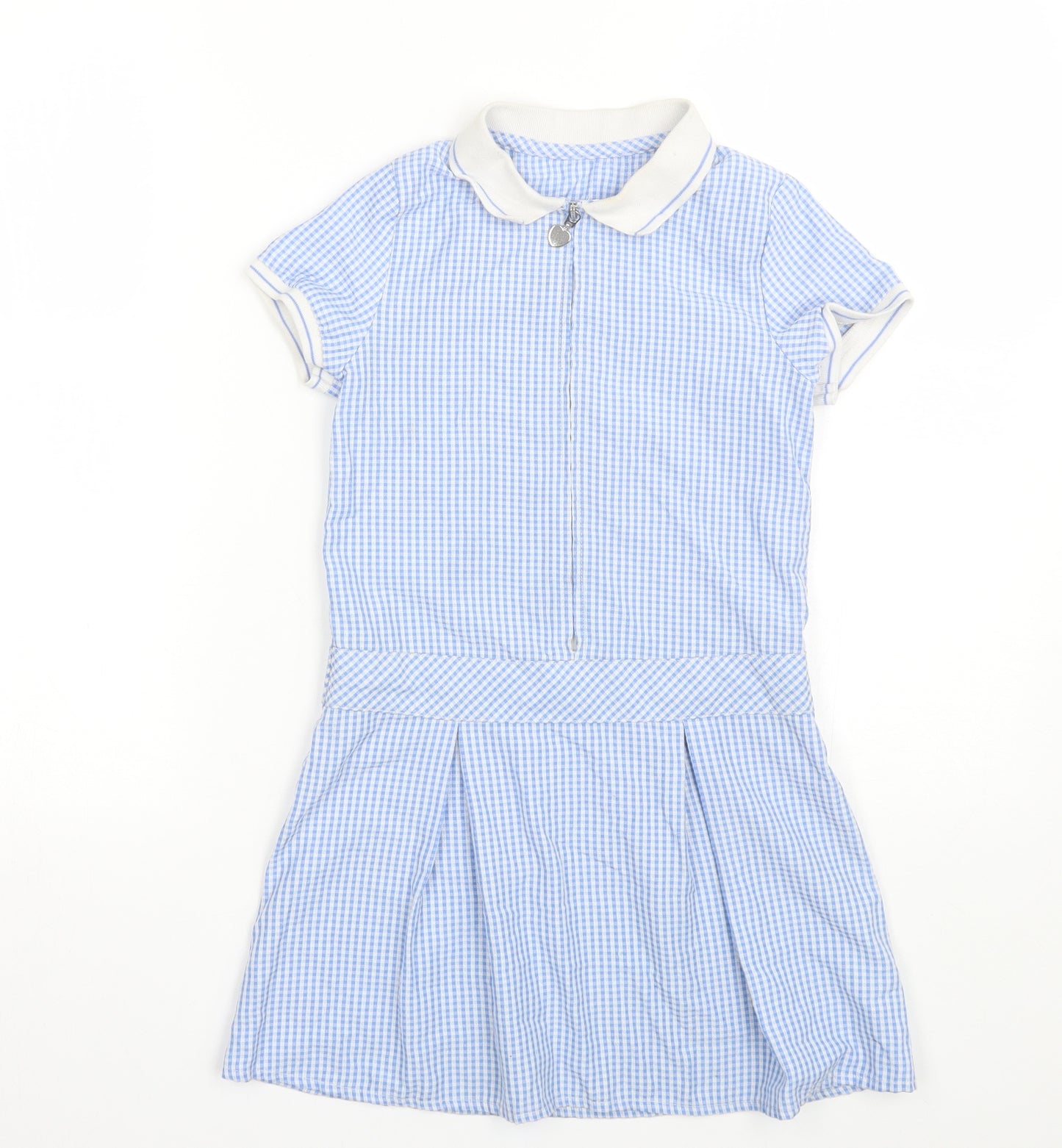 Pep&co Girls Blue Plaid  T-Shirt Dress  Size 6-7 Years  - School uniform