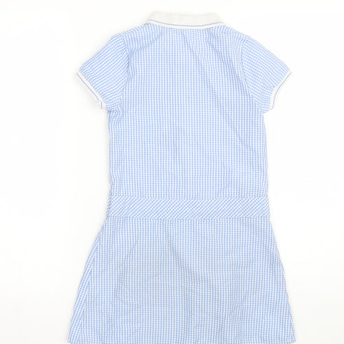 Pep&co Girls Blue Plaid  T-Shirt Dress  Size 6-7 Years  - School uniform