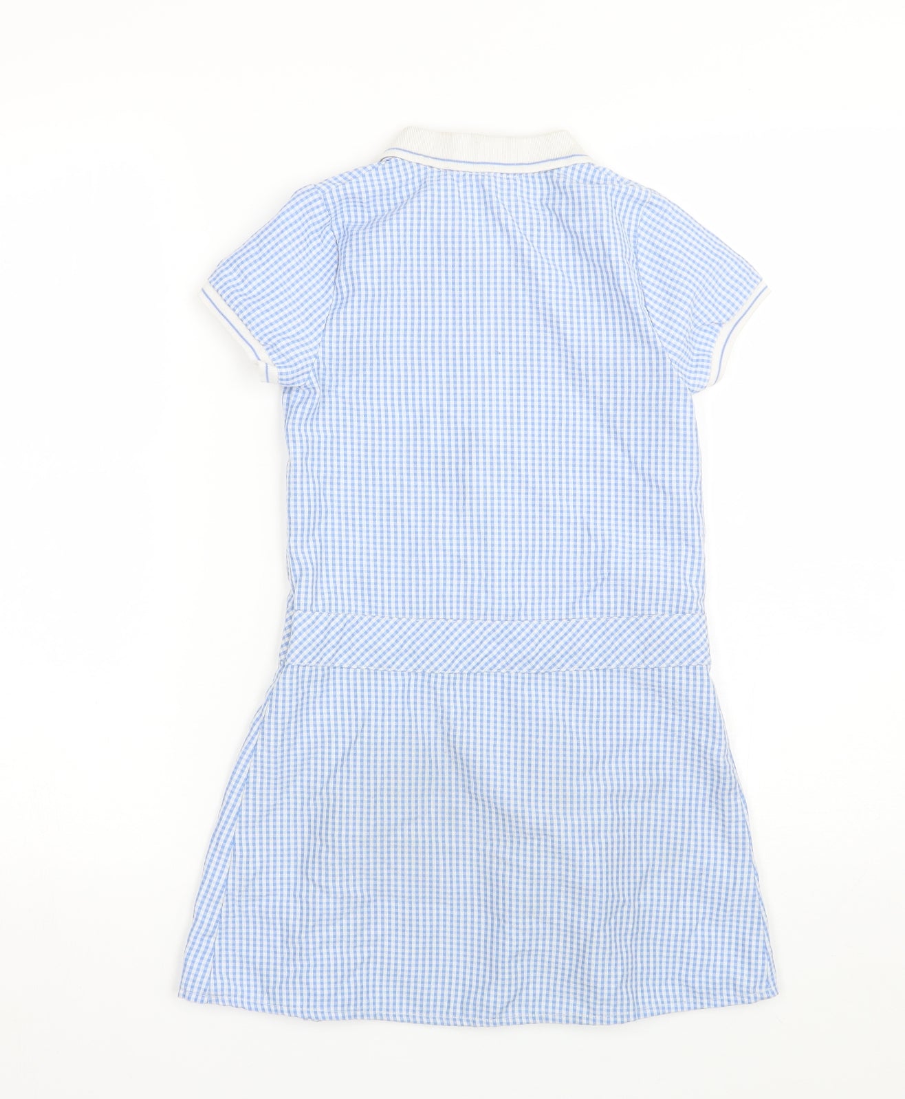 Pep&co Girls Blue Plaid  T-Shirt Dress  Size 6-7 Years  - School uniform