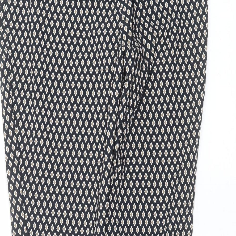 F&F Womens Black Geometric  Trousers  Size 10 L27 in