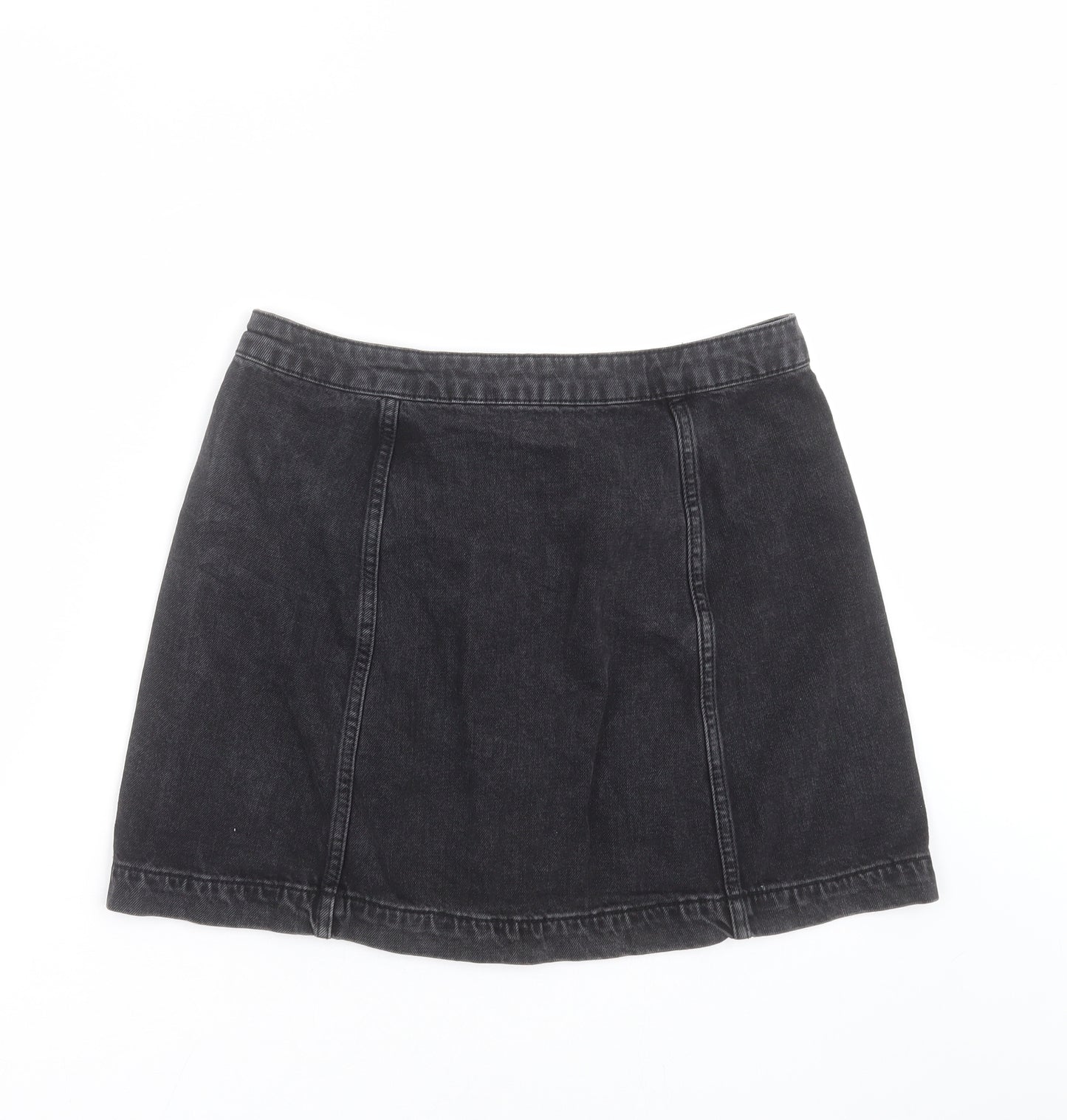 Topshop Womens Grey  Denim A-Line Skirt Size 30 in