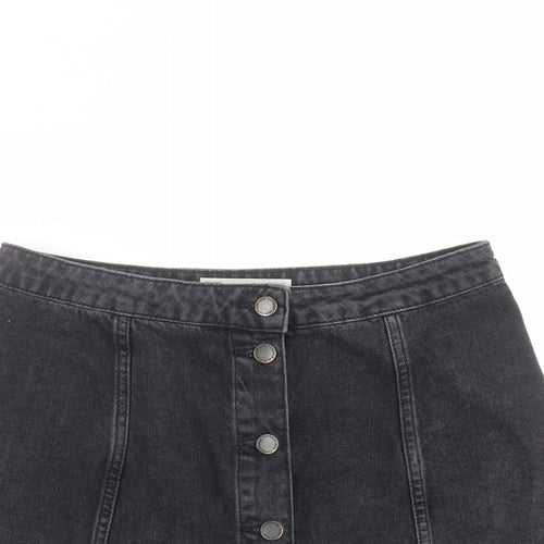 Topshop Womens Grey  Denim A-Line Skirt Size 30 in