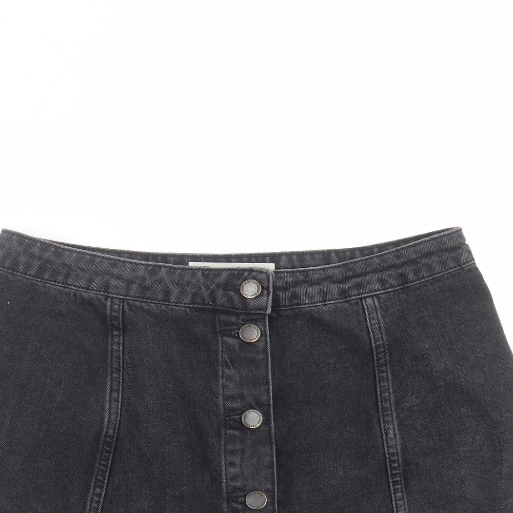 Topshop Womens Grey  Denim A-Line Skirt Size 30 in