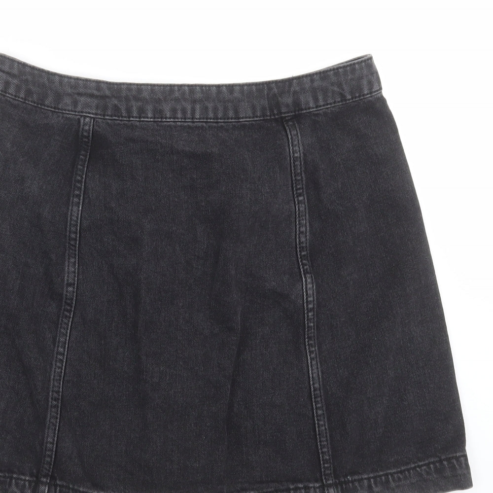 Topshop Womens Grey  Denim A-Line Skirt Size 30 in
