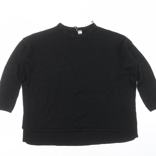 Divided by H&M Womens Black  Knit Pullover Jumper Size M  - side splits
