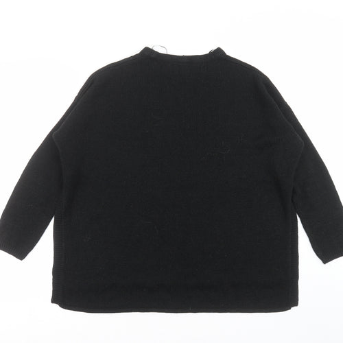 Divided by H&M Womens Black  Knit Pullover Jumper Size M  - side splits