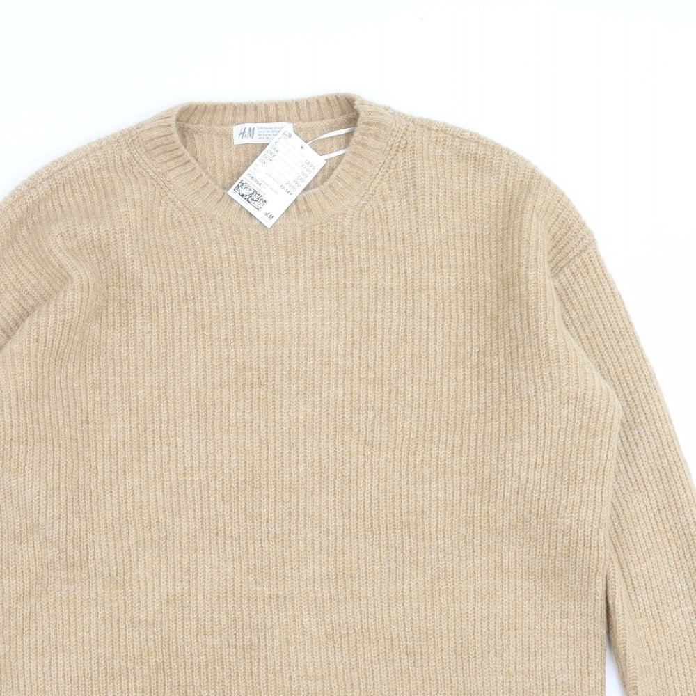 H&M Girls Beige  Knit Jumper Dress  Size 12-13 Years