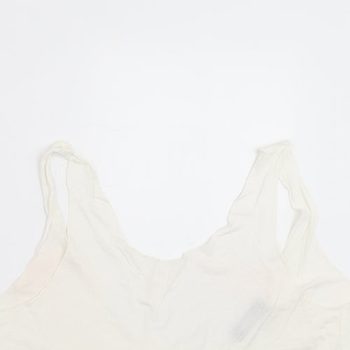 Missguided Womens White   Cropped Blouse Size 8  - tie back