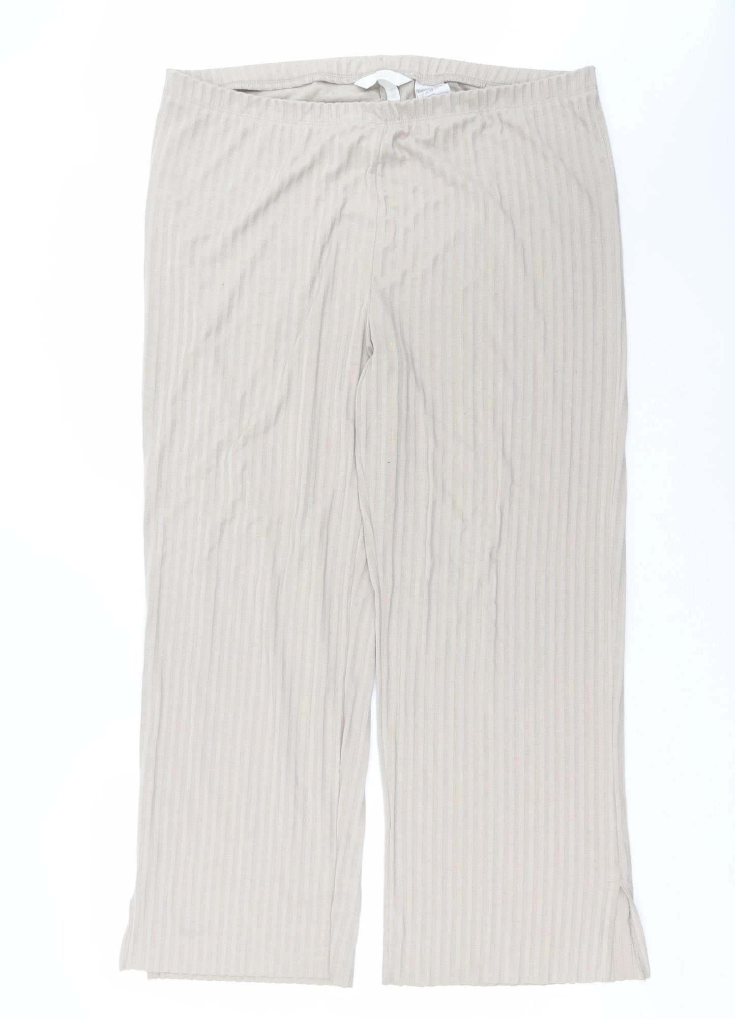 H&M Womens Beige Striped  Trousers  Size L L29 in