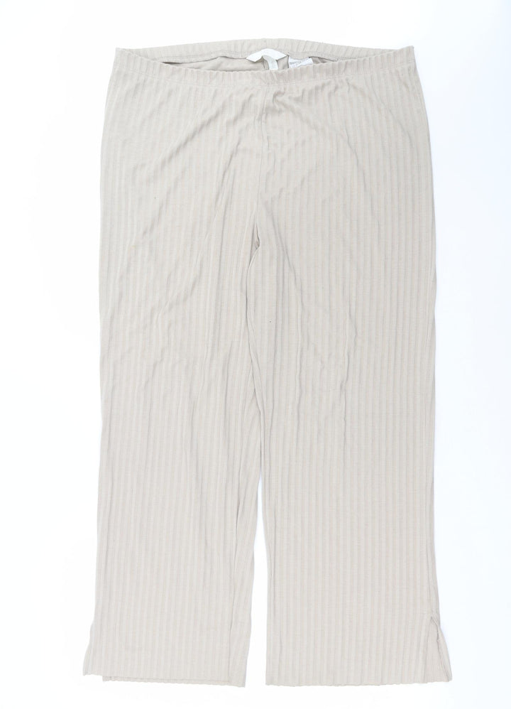 H&M Womens Beige Striped  Trousers  Size L L29 in