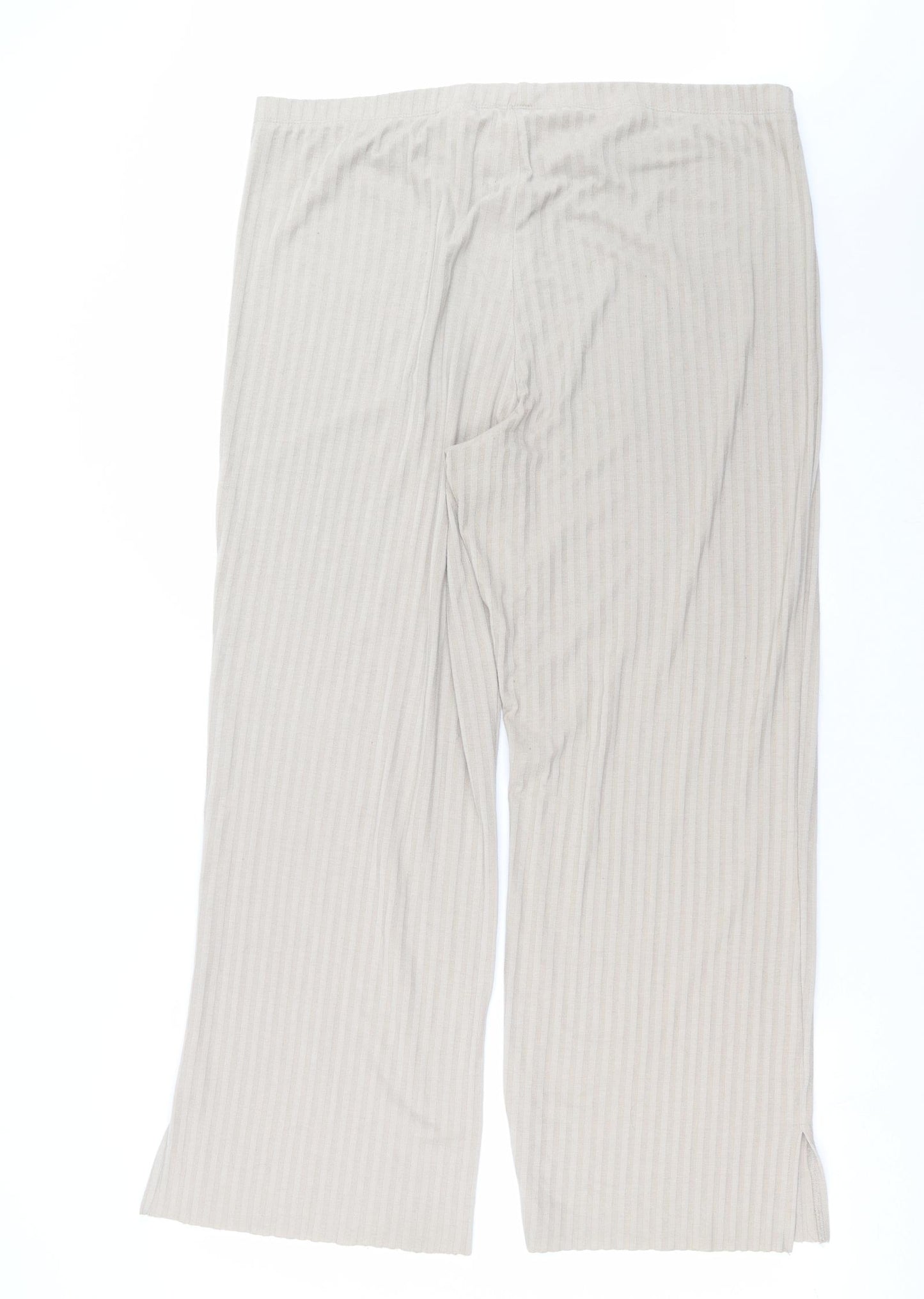 H&M Womens Beige Striped  Trousers  Size L L29 in