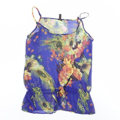 Tokiyo Womens Blue Floral  Basic Blouse Size 10