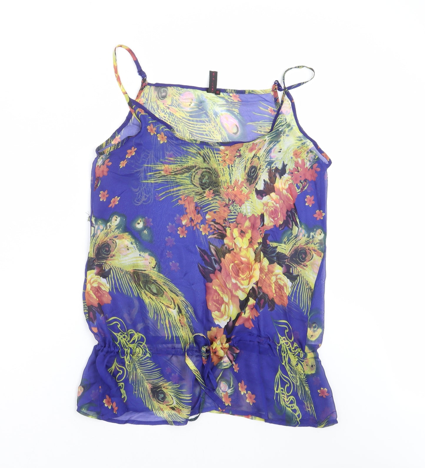 Tokiyo Womens Blue Floral  Basic Blouse Size 10