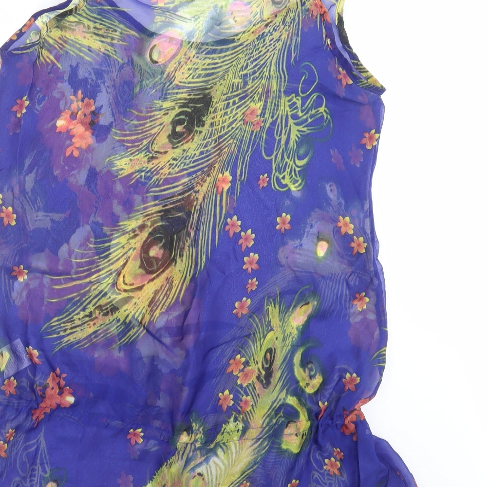 Tokiyo Womens Blue Floral  Basic Blouse Size 10