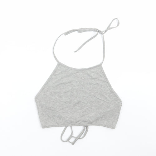 Missguided Womens Grey   Cropped T-Shirt Size 10