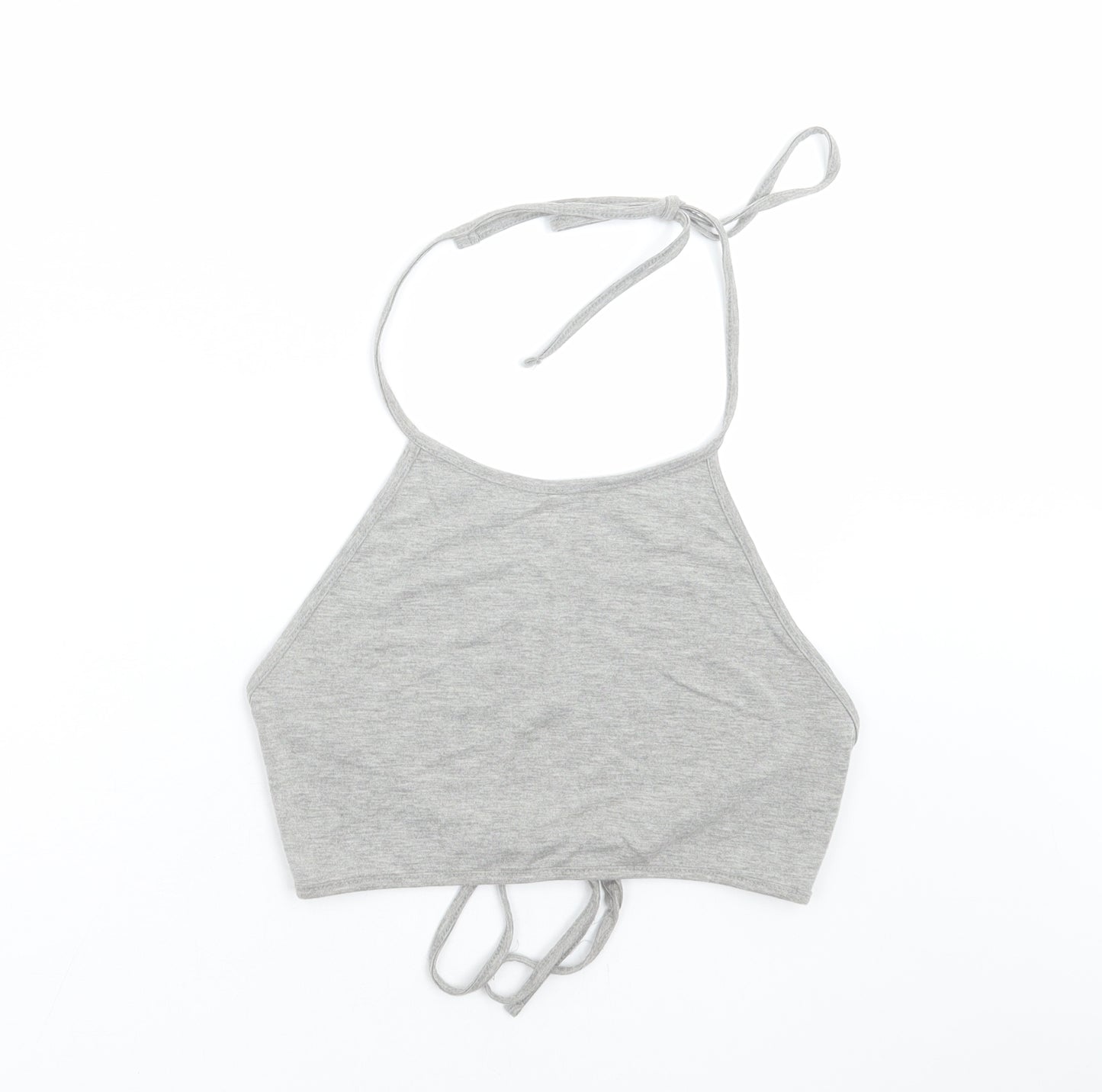 Missguided Womens Grey   Cropped T-Shirt Size 10