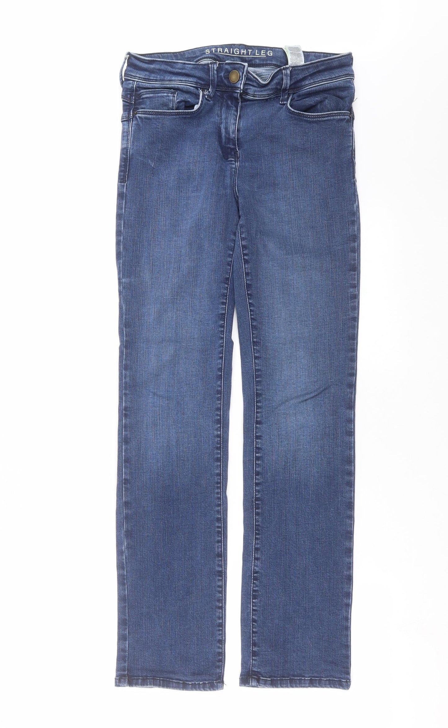 Marks and Spencer Womens Blue  Denim Straight Jeans Size 10 L30 in