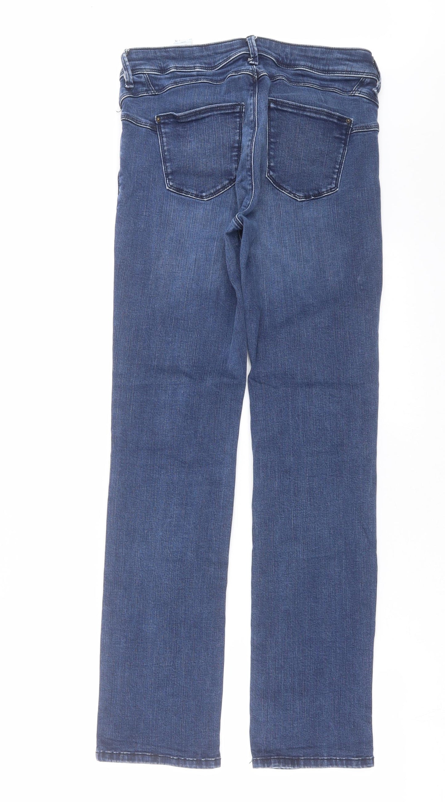 Marks and Spencer Womens Blue  Denim Straight Jeans Size 10 L30 in