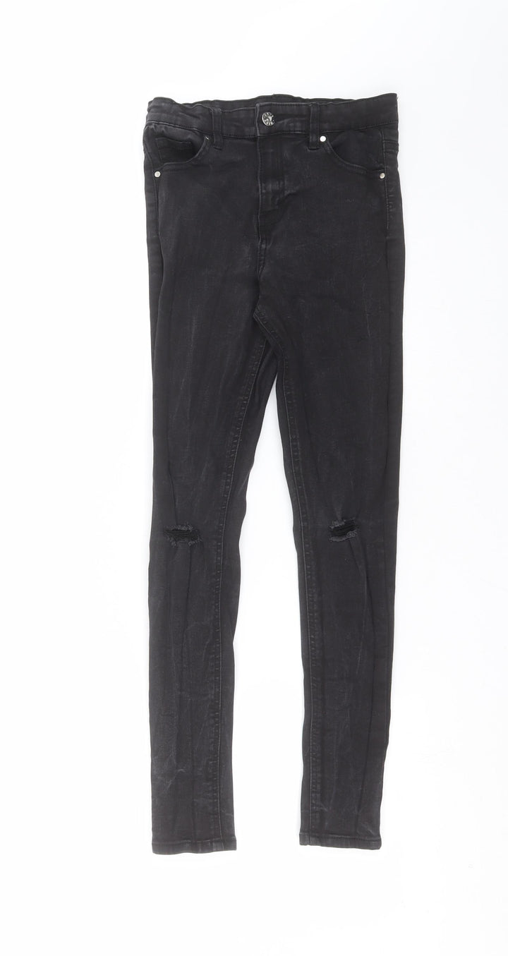 DENIM 365 Girls Black  Denim Skinny Jeans Size 12-13 Years - distressed