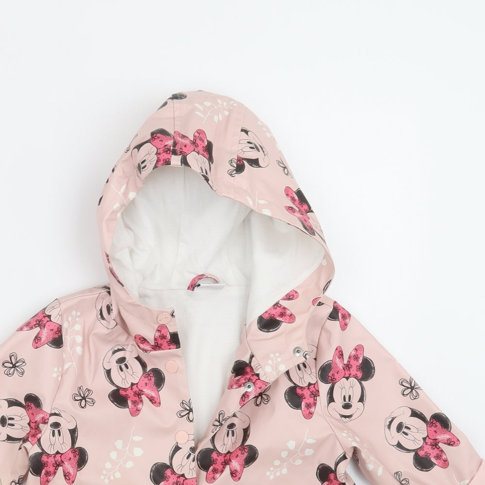 Tesco Girls Pink   Jacket Coat Size 3-4 Years  - minnie mouse