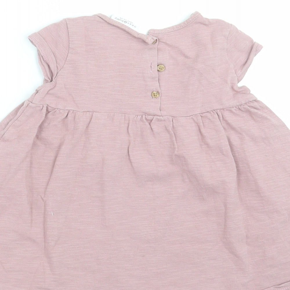 NEXT Girls Purple   T-Shirt Dress  Size 9-12 Months  - rainbow