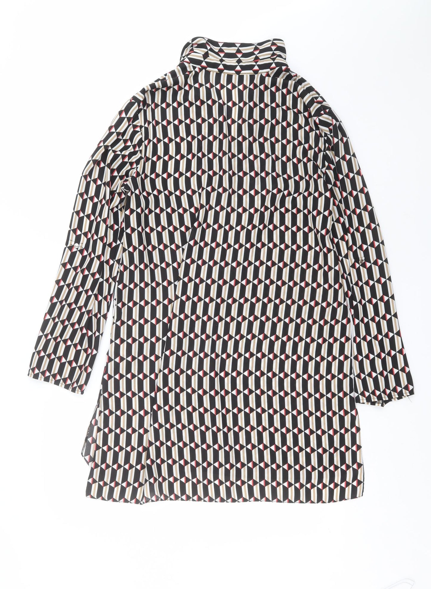 F&F Womens Black Geometric  Shirt Dress  Size 14