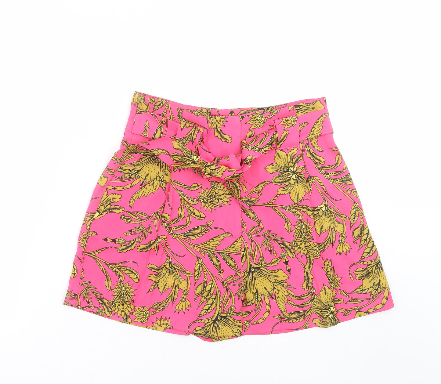 River Island Womens Pink Floral  Hot Pants Shorts Size 8