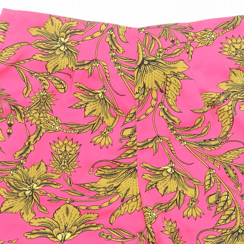 River Island Womens Pink Floral  Hot Pants Shorts Size 8
