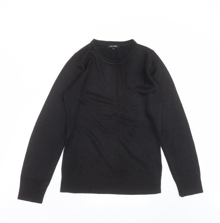 Key West Womens Black  Knit Pullover Jumper Size 12