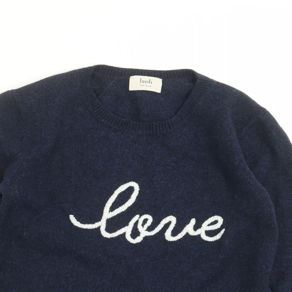 Hush Womens Blue  Knit Pullover Jumper Size S  - love
