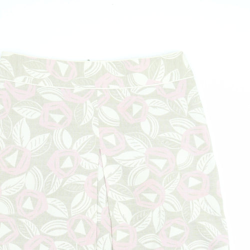 Oasis Womens Beige Floral  A-Line Skirt Size 10
