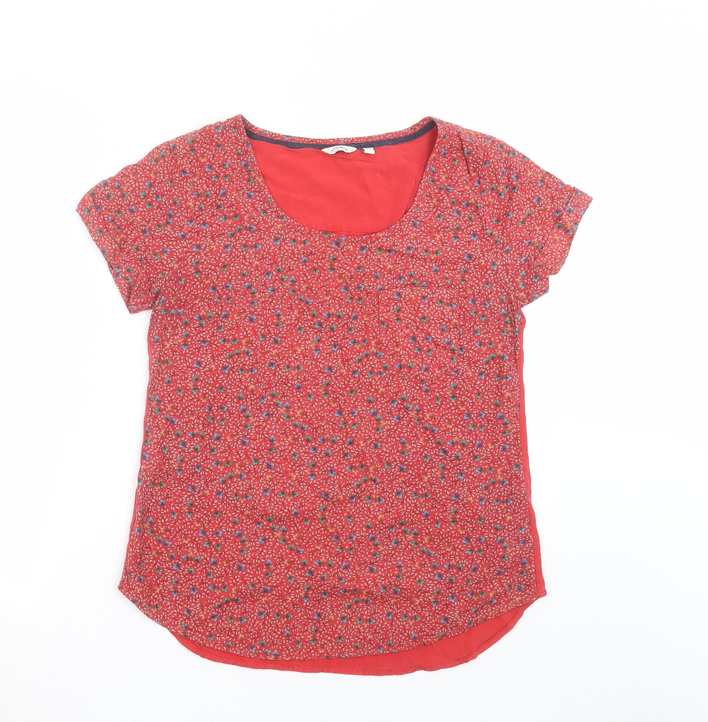 FATFACE Womens Red Floral  Basic Blouse Size 10